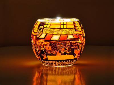 Leuchtglas 11cm Nr.576 Cafe Paris 2 - 1