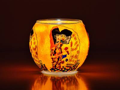 Leuchtglas 11cm Nr.583 Klimt der Kuss - 1