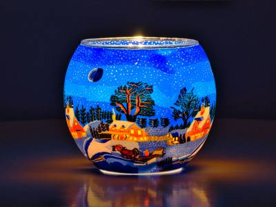 Leuchtglas 11cm Nr.829 kanadische Winterlandschaft - 1