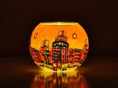 Leuchtglas 15cm Nr.325 Fantasiehaus - 1