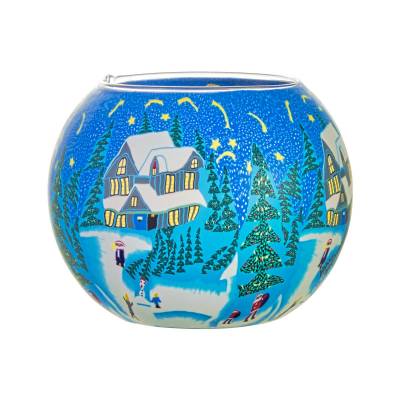 Leuchtglas 15cm Nr.386 Idylle und Ruhe im Winter - 0