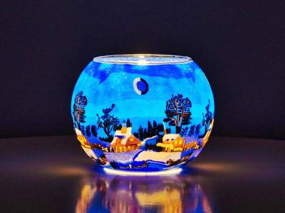 Leuchtglas 15cm Nr.829 kanadische Winterlandschaft - 1