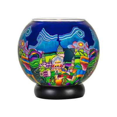 Leuchtglas Lampe 15cm Nr.32 Stadtmotiv - 0