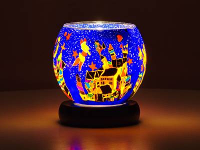 Leuchtglas Lampe 11cm Nr.35 Nürnberg, elektrisch betrieben - 1