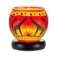 Leuchtglas Lampe 11cm Nr.287 Giraffen in einer Herde, elektrisch betrieben