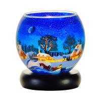 Leuchtglas Lampe 11cm Nr.829 kanadische Winterlandschaft, elektrisch betrieben