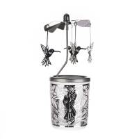 Silbernes Glas-Karussell-Windlicht 