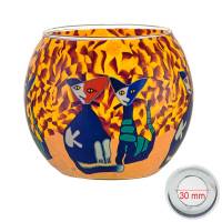 Leuchtglas 11cm Nr.110 Katzenpaar am Tag MIT 30mm Bohrung Tauschglas Ersatzglas