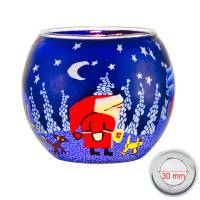 Leuchtglas 11cm Nr.47 der Weihnachtsmann kommt MIT 30mm Bohrung Tauschglas Ersatzglas