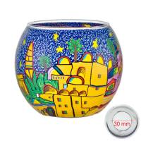 Leuchtglas 11cm Nr.40 Jerusalem MIT 30mm Bohrung Tauschglas Ersatzglas