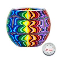 Leuchtglas 11cm Nr.9 Regenbogenfarben MIT 30mm Bohrung Tauschglas Ersatzglas