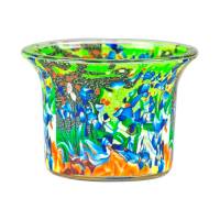 Votiv-Glas 93 - Flowerpower in Grün