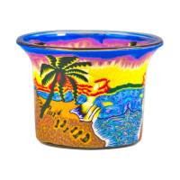 Votiv-Glas 103 Palmen am Sandstrand