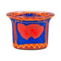 Votiv-Glas 214 Herzen rot blau