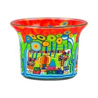 Votiv-Glas 292 - stilisierte Stadt mit Wald im Hintergrund