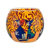 Leuchtglas 11cm Nr.110 Katzenpaar am Tag