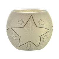 Leuchtglas 11cm Nr.143 weiß strahlender Stern