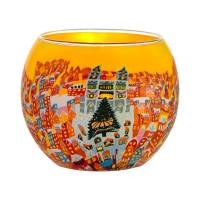 Leuchtglas 11cm Nr.438 Blick auf eine weihnachtliche Stadt