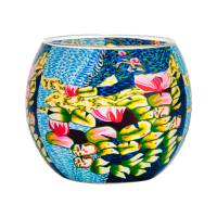 Leuchtglas 11cm Nr.564 Seerose, Seerosen in pink und weiss