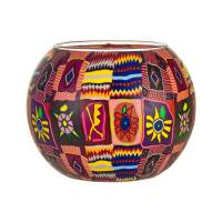 Leuchtglas Nr.12 15cm Patchwork, farbenfrohe Motive