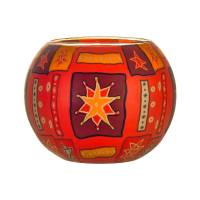 Leuchtglas 15cm Nr.75 Sterne, rot, orange