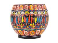 Gigant 90 Kerzenmotiv im Bohochic, Leuchtglas elektrisch betrieben, Durchmesser 30cm