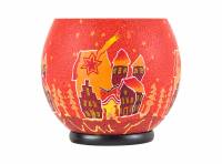 Gigant Nr.346 Sternschnuppe über Winterdorf, Leuchtglas elektrisch betrieben, Durchmesser 30cm