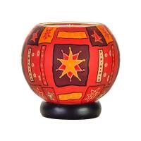 Leuchtglas Lampe 15cm Nr.75 Sterne rot, orange, elektrisch betrieben