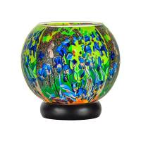 Leuchtglas Lampe 15cm Nr.93 Flowerpower in grün