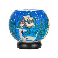 Leuchtglas Lampe 15cm Nr.386 Idylle und Ruhe im Winter