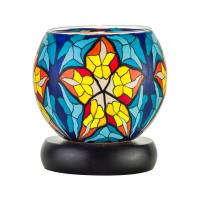 Leuchtglas Lampe 11cm Nr.24 Stern blau, elektrisch betrieben