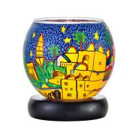 Leuchtglas Lampe 11cm Nr.40 Jerusalem, elektrisch betrieben