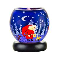 Leuchtglas Lampe 11cm Nr.47 der Weihnachtsmann kommt, elektrisch betrieben