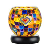 Leuchtglas Lampe 11cm Nr.152 Herz bunt, elektrisch betrieben