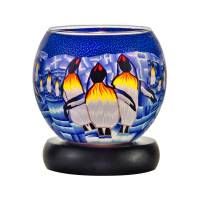 Leuchtglas Lampe 11cm Nr.215 Pinguine, elektrisch betrieben